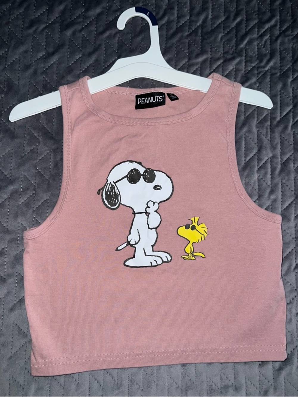 Peanuts Pink Sleepwear Tank with Snoopy & Woodstock Joe Cool Graphic Crop Top 😎